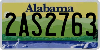 AL license plate 2AS2763