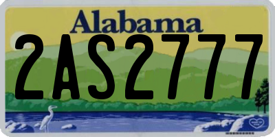 AL license plate 2AS2777