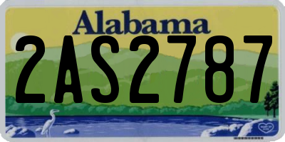 AL license plate 2AS2787