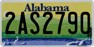 AL license plate 2AS2790
