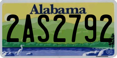 AL license plate 2AS2792