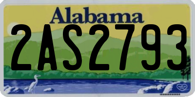 AL license plate 2AS2793