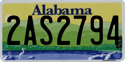 AL license plate 2AS2794