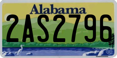 AL license plate 2AS2796