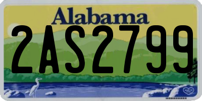 AL license plate 2AS2799