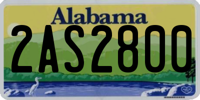 AL license plate 2AS2800