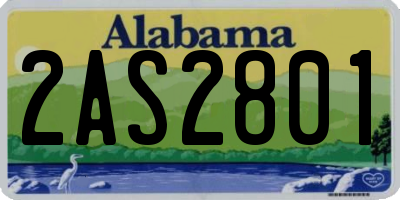 AL license plate 2AS2801