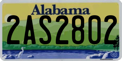 AL license plate 2AS2802