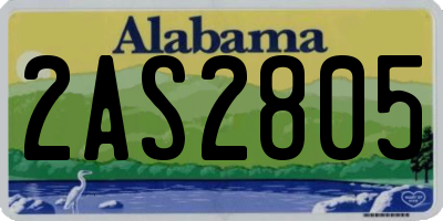 AL license plate 2AS2805