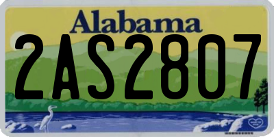 AL license plate 2AS2807