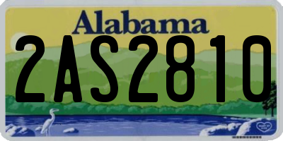 AL license plate 2AS2810