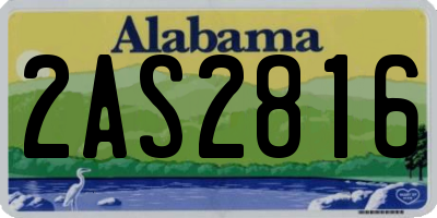 AL license plate 2AS2816