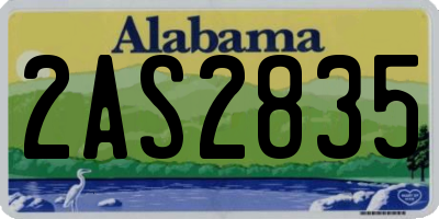 AL license plate 2AS2835