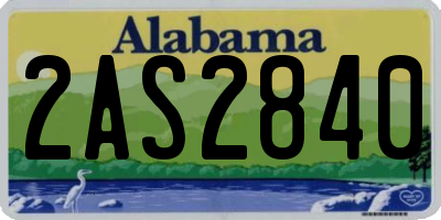 AL license plate 2AS2840