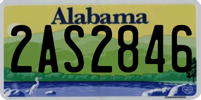 AL license plate 2AS2846