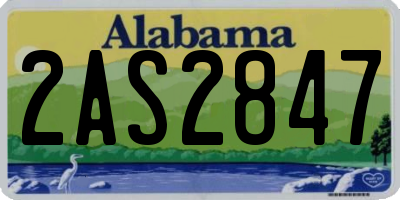 AL license plate 2AS2847