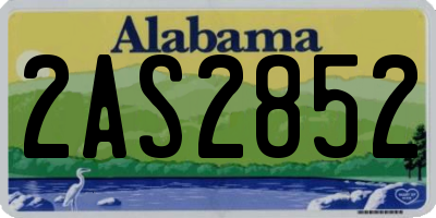 AL license plate 2AS2852