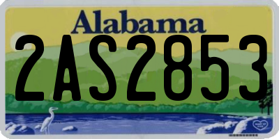 AL license plate 2AS2853