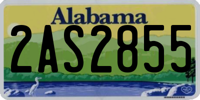 AL license plate 2AS2855