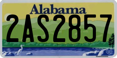 AL license plate 2AS2857