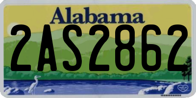 AL license plate 2AS2862
