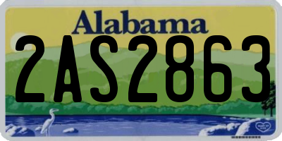 AL license plate 2AS2863
