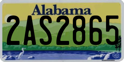 AL license plate 2AS2865