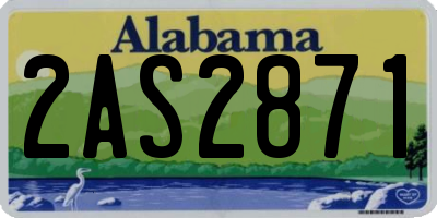 AL license plate 2AS2871