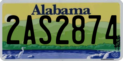 AL license plate 2AS2874