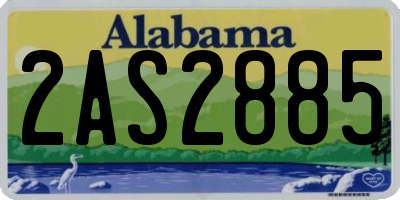 AL license plate 2AS2885