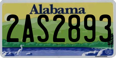 AL license plate 2AS2893