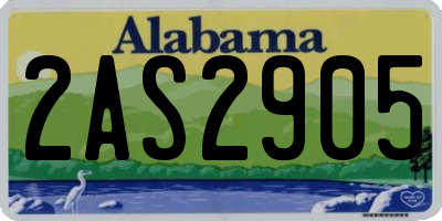AL license plate 2AS2905