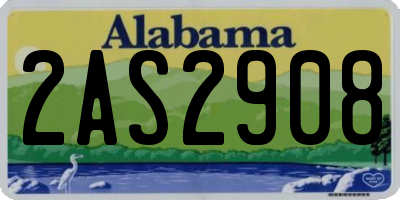AL license plate 2AS2908