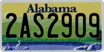 AL license plate 2AS2909