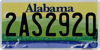 AL license plate 2AS2920