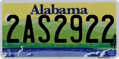 AL license plate 2AS2922