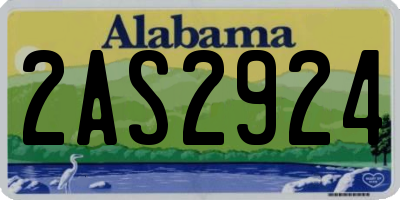 AL license plate 2AS2924