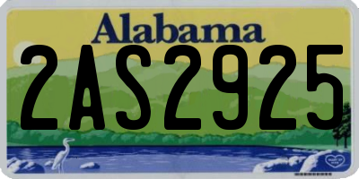 AL license plate 2AS2925