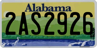 AL license plate 2AS2926