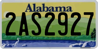 AL license plate 2AS2927