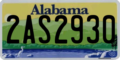 AL license plate 2AS2930