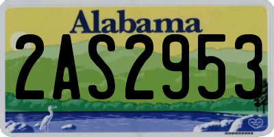 AL license plate 2AS2953