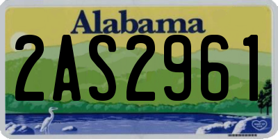 AL license plate 2AS2961