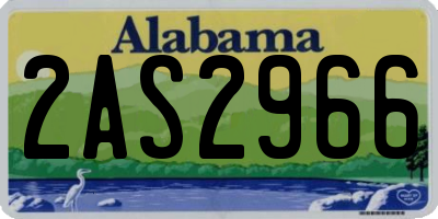 AL license plate 2AS2966