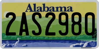 AL license plate 2AS2980