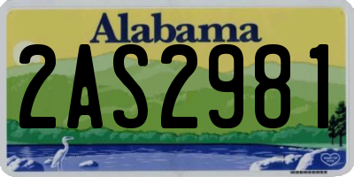 AL license plate 2AS2981