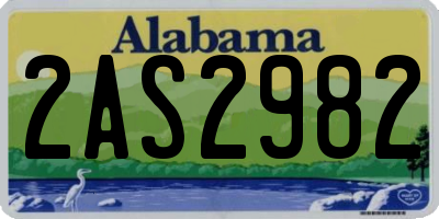 AL license plate 2AS2982