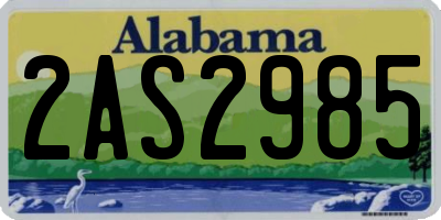 AL license plate 2AS2985