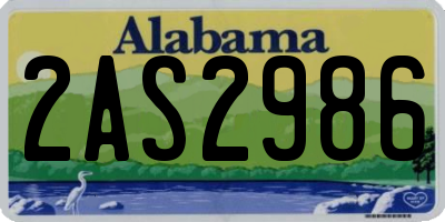 AL license plate 2AS2986