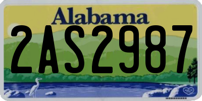 AL license plate 2AS2987